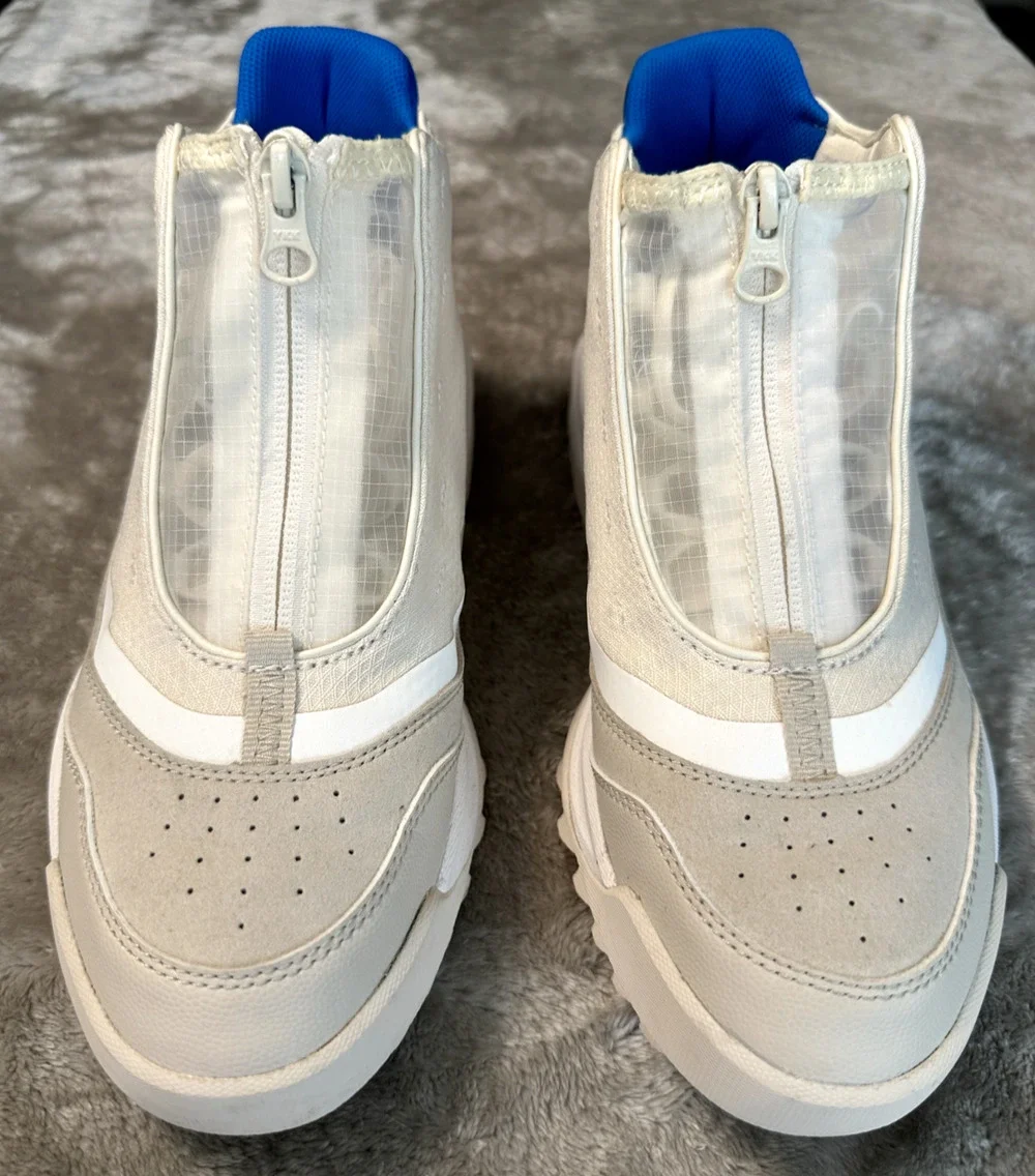 Sorel Out N About 718 Mid Sneakers White Chalk Blue Womens Size 8